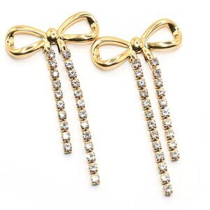 Gold Sparkle Bow Earrings